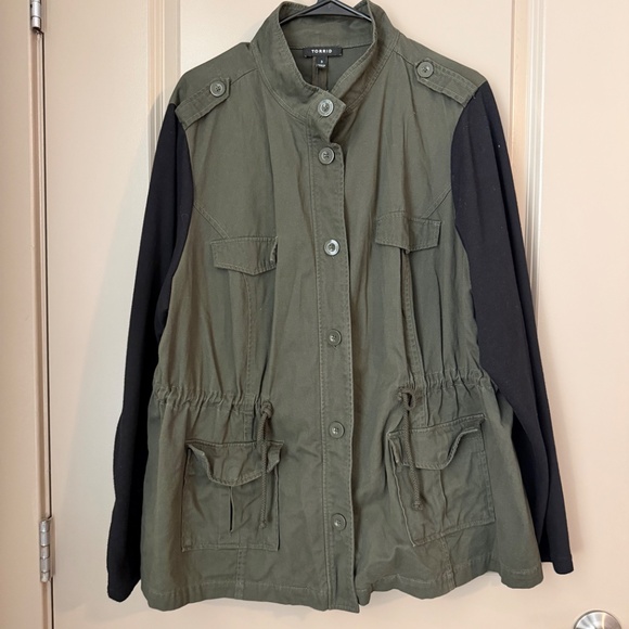 Torrid Plus Size Twill & French Terry Utility Jacket - Size 3 - Picture 3 of 6